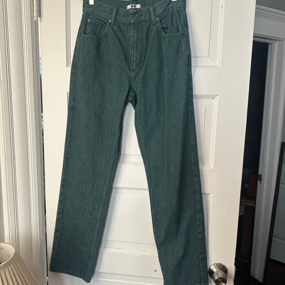 UNIQLO 26x32inch Women’s Green Jeans 100% cotton